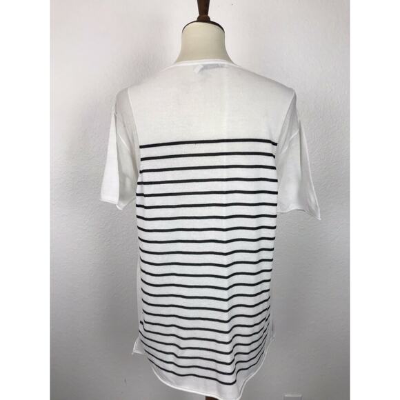 T Alexander Wang Stretch Knit Pullover Striped Top FLAWS - Picture 11 of 12